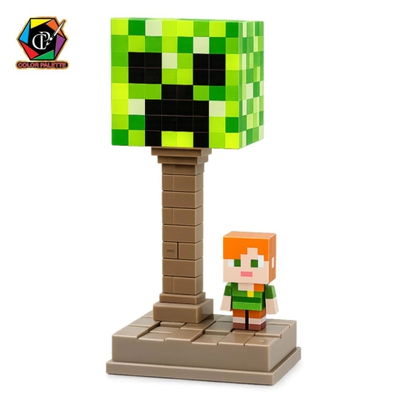 چراغ خواب رومیزی طرح ماینکرفت کریپر LED شارژی USB