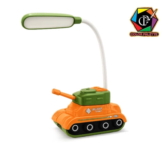 چراغ مطالعه فانتزی طرح تانک LED | چراغ رومیزی انعطاف‌پذیر کودک و نوجوان