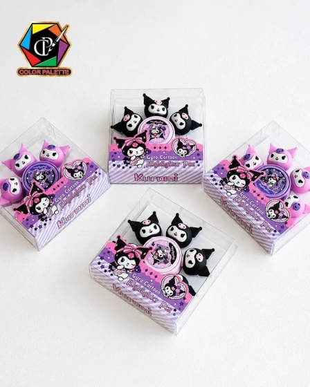 هایلایتر ۶ رنگ طرح کرومی (Kuromi) مدل اسپینرفانتزی