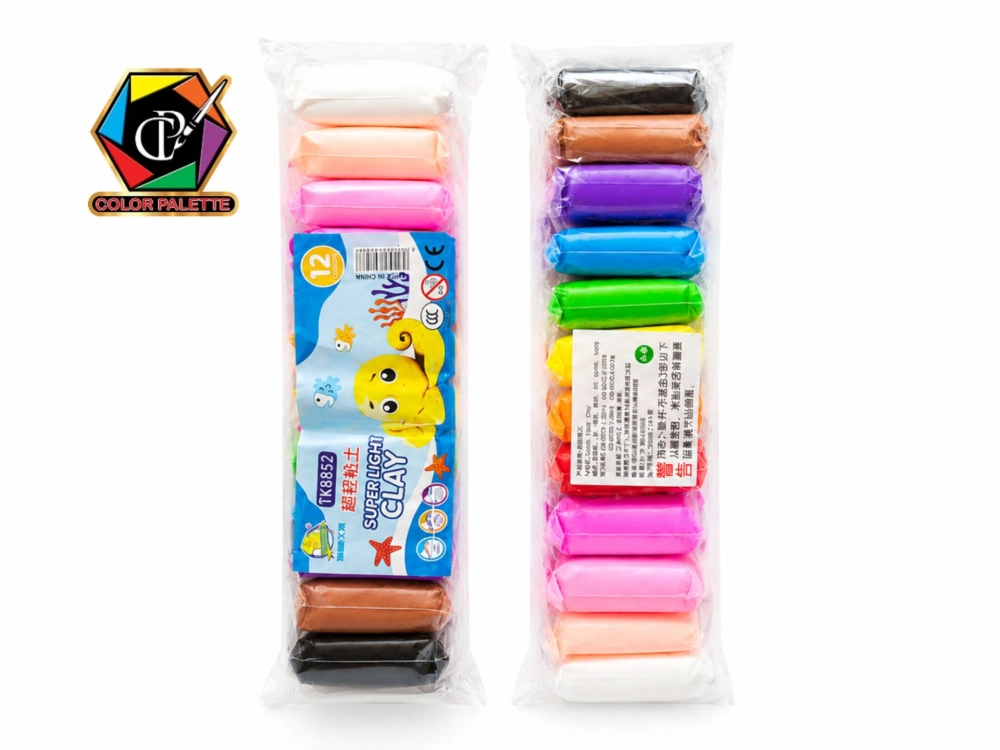 خمیر بازی ۱۲ رنگ سوپر لایت (Super Light Clay)