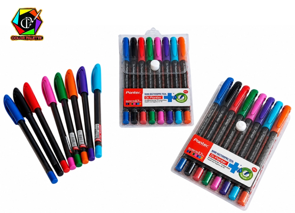 خودکار 8 رنگ بدنه شیشه‌ای کد 105 پنتر (DP-105)