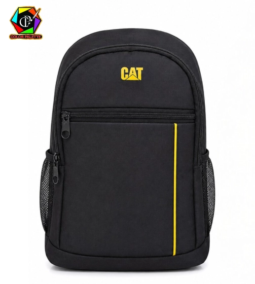 کوله پشتی CAT مشکی با خط زرد-کد 526