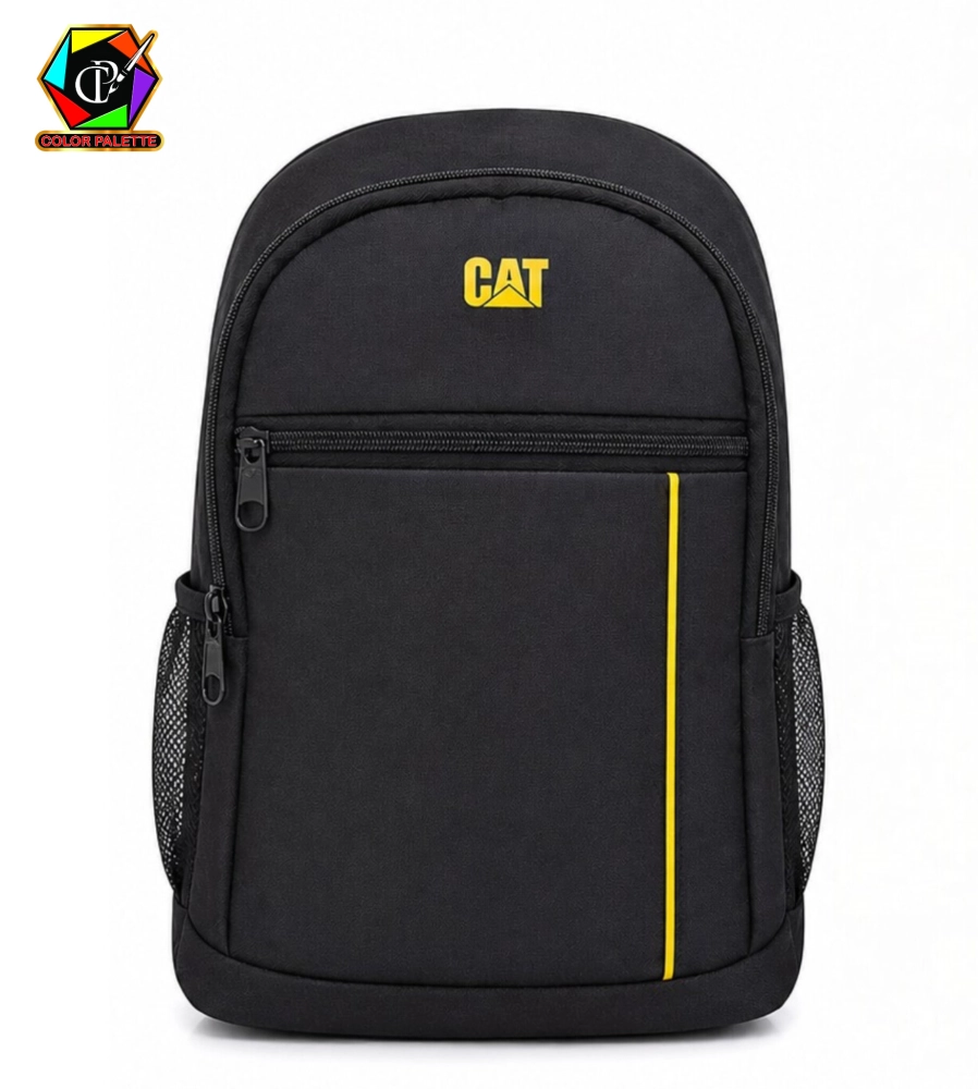 کوله پشتی CAT مشکی با خط زرد-کد 526