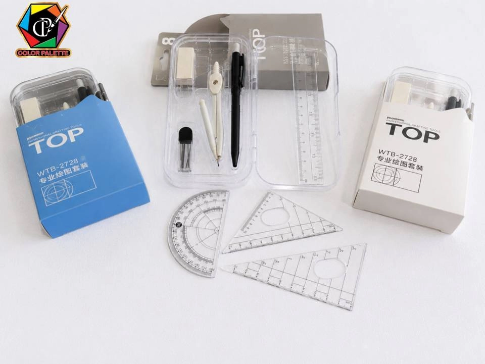 ست پرگار ۸ تکه TOP مدل WTB-2728 | ست کامل رسم مهندسی و دانش‌آموزی