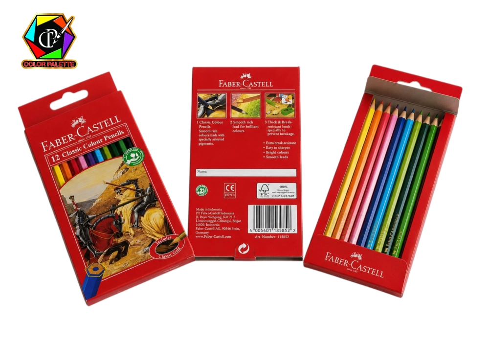 مدادرنگی 12 رنگ فابرکاستل مدل Classic Colour – بسته مقوایی ‌